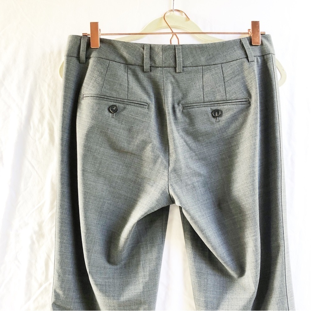 VINCE | SIDE STRAPPING PANTS IN HEATHER GRAY WOOL SIZE 6 - Picture 9 of 12
